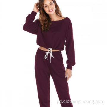 Sweatshirt Sleeve Long agus Joggers Pants Tracksuit